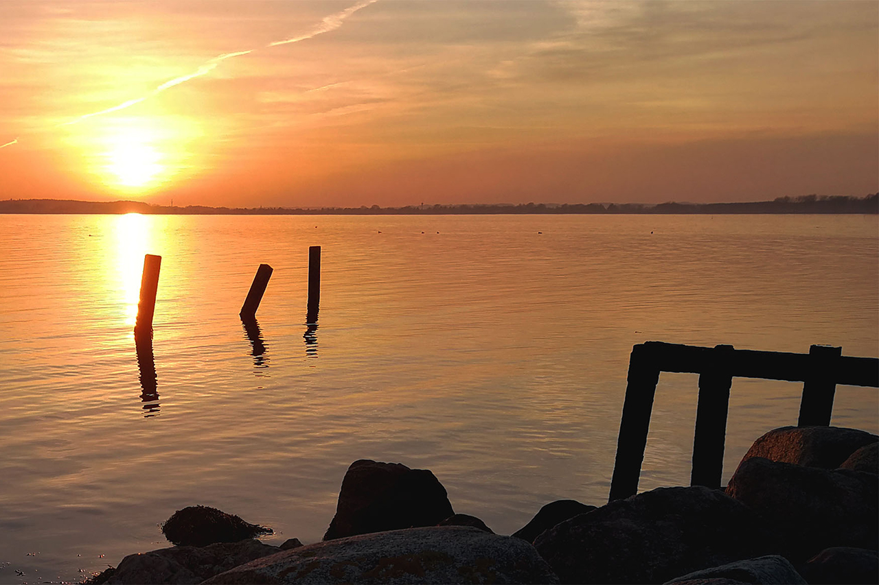 Solnedgang over Flensborg Fjord